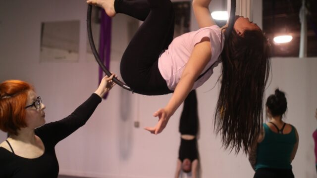 Cirque Wonderland women learning acrobatics