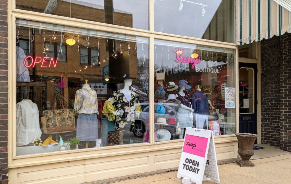 Sassy's storefront with clothes and accessories