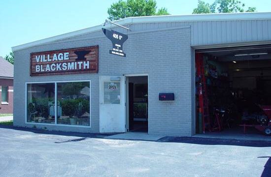 Village Blacksmith exterior with anvil sign
