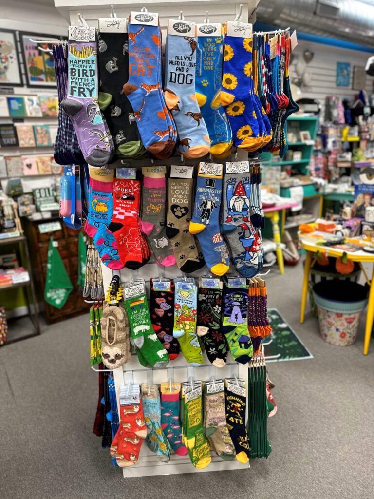 Bing's funny sock rack in store