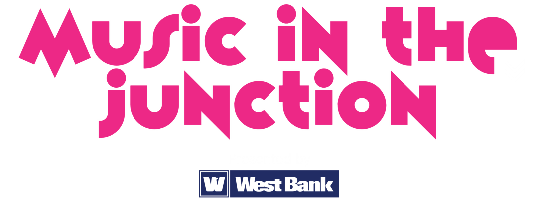 music in the junction pink logo presented by west bank